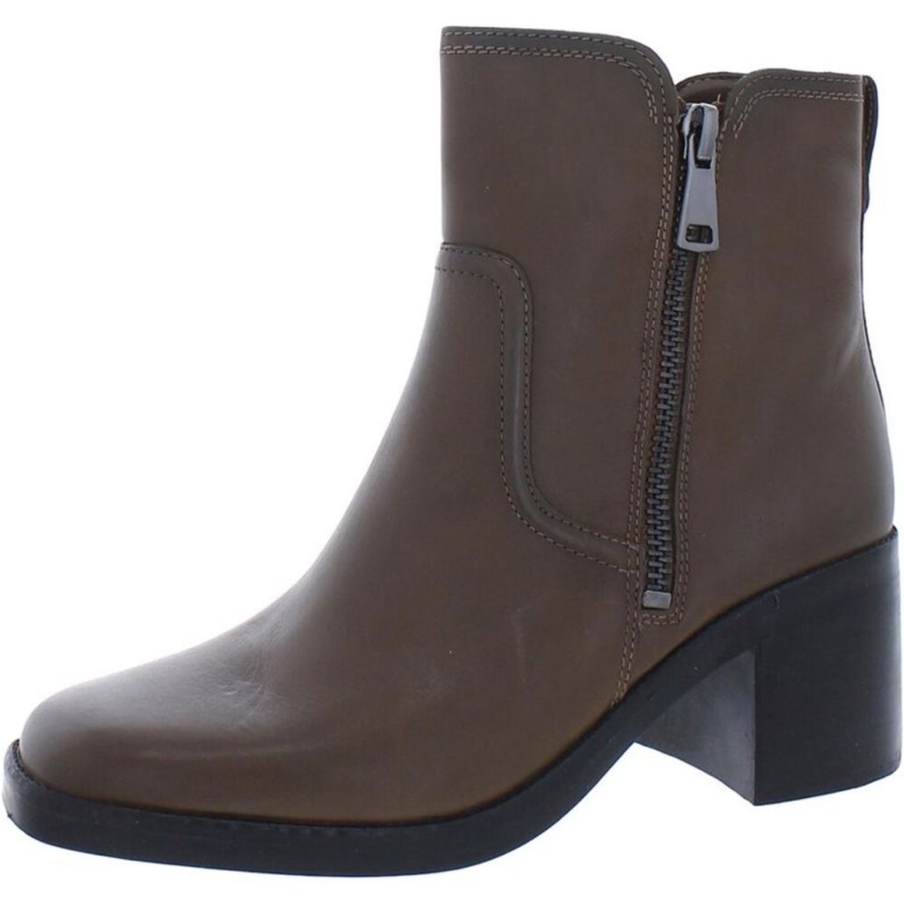 Naturalizer Womens Emmy Mocha Brown Leather Square Toe Ankle Boots Size 8.5 NWT